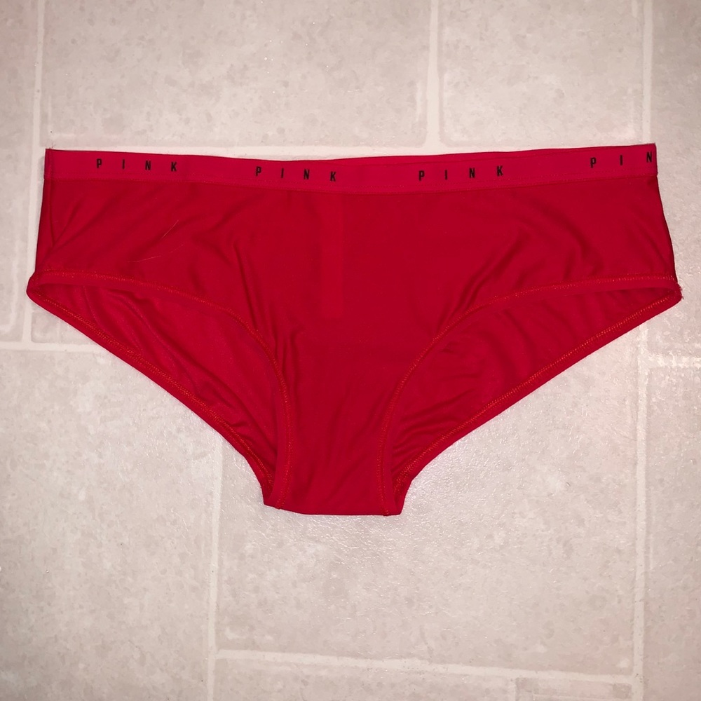 Red Victoria’s Secret pink satin panties